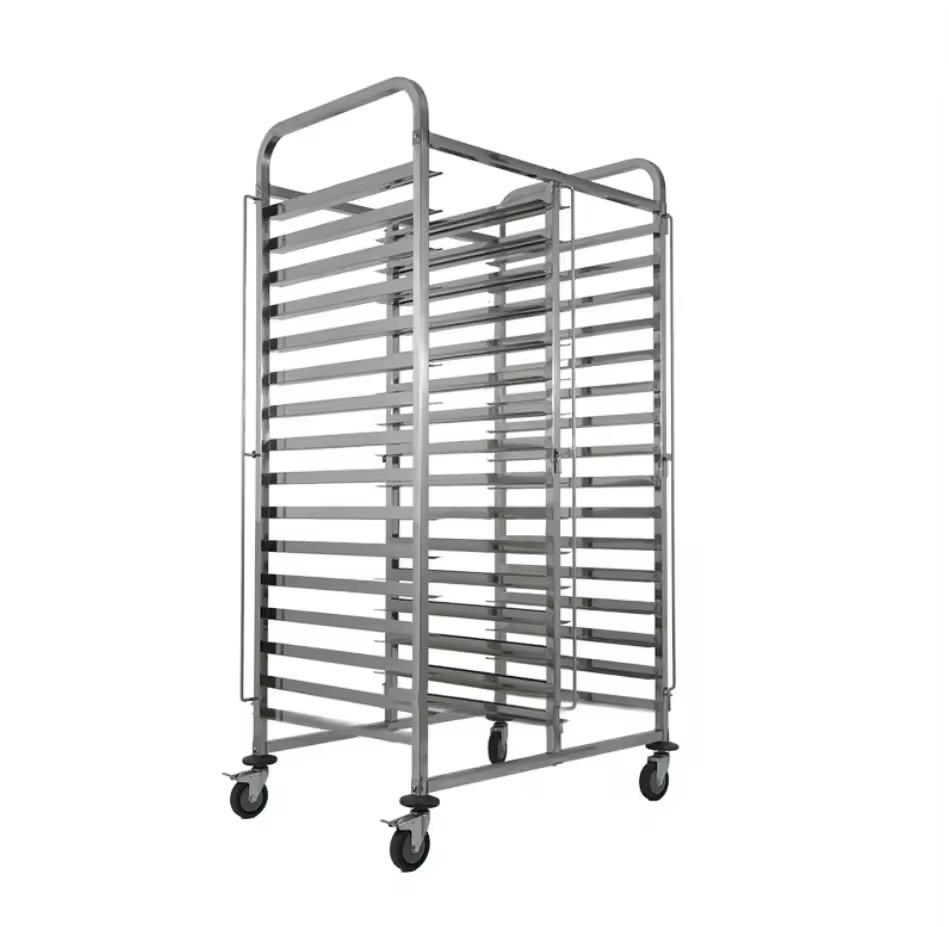 201SS Aluminum Commercial Bakery Racks 300kg 400kg Load Bakery Trolly