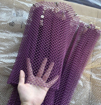 Purple Fireproof Metal Mesh Curtain Stainless Steel Mesh Curtain